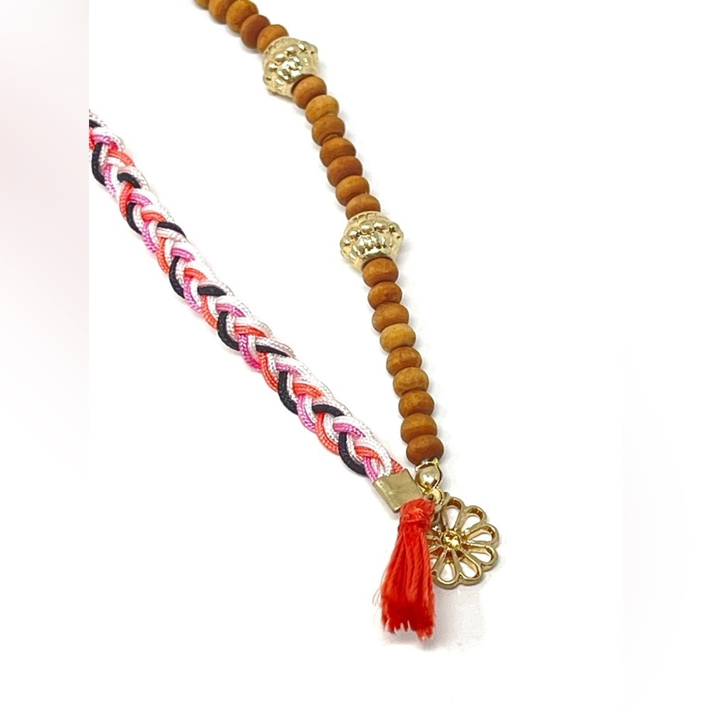 New Free People Charm Beaded Braided Bohemian Anklet - Picture 3 of 4